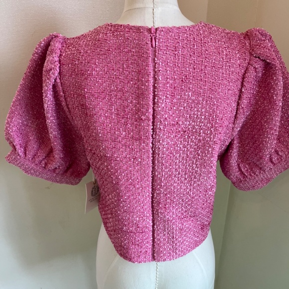 Hyacinth House top, pink tweed, size small - Picture 3 of 5
